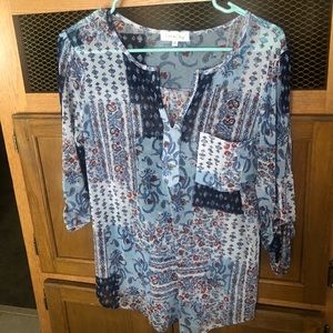 Red white and blue top